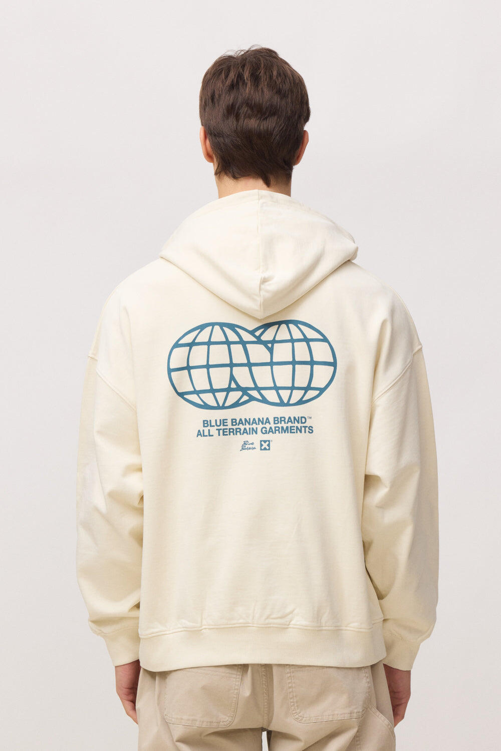 Sudadera con Capucha Blue Banana Blanco Roto de Algodón 100% Orgánico 2/7