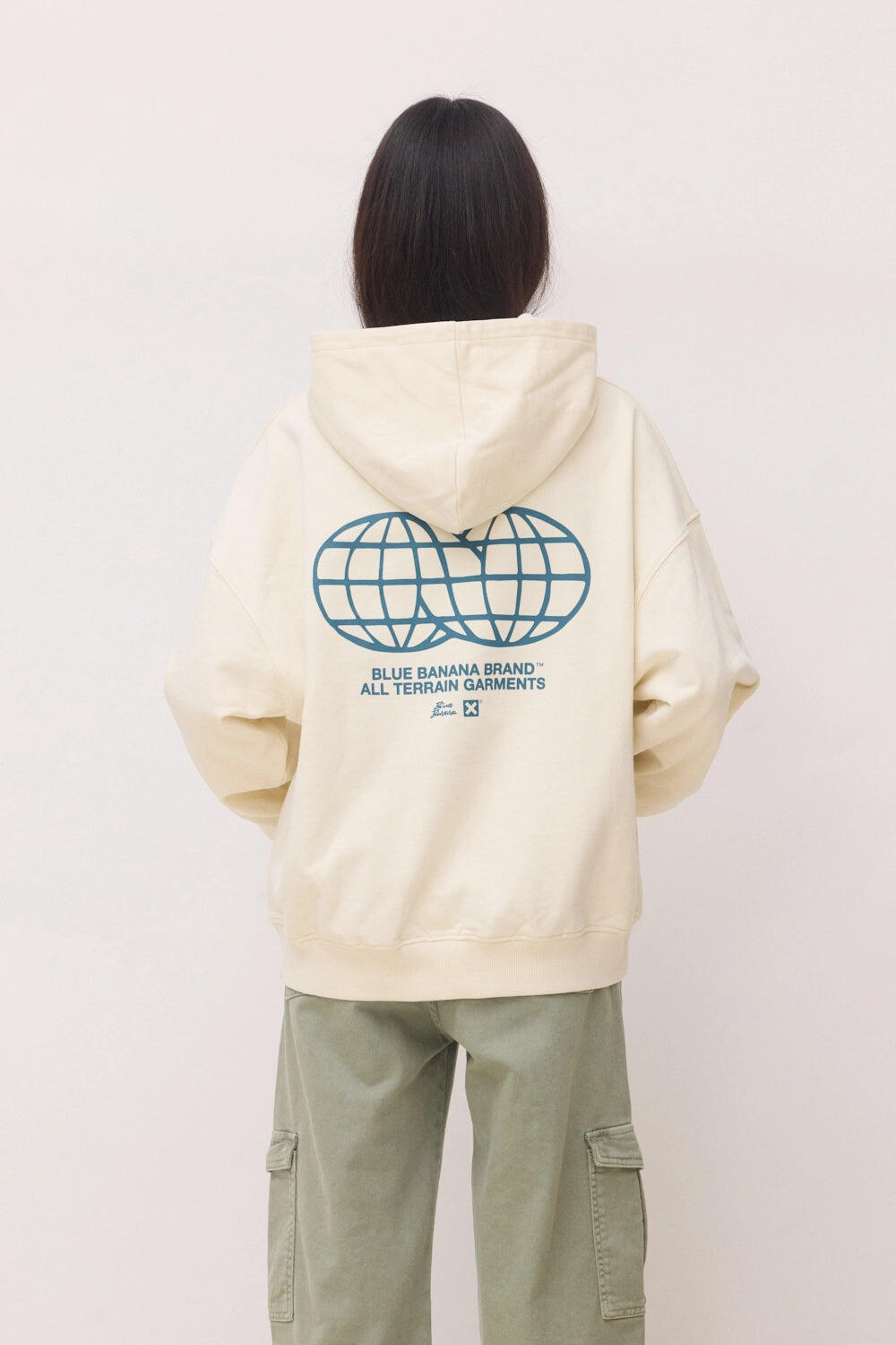 Sudadera con Capucha Blue Banana Blanco Roto de Algodón 100% Orgánico 5/7