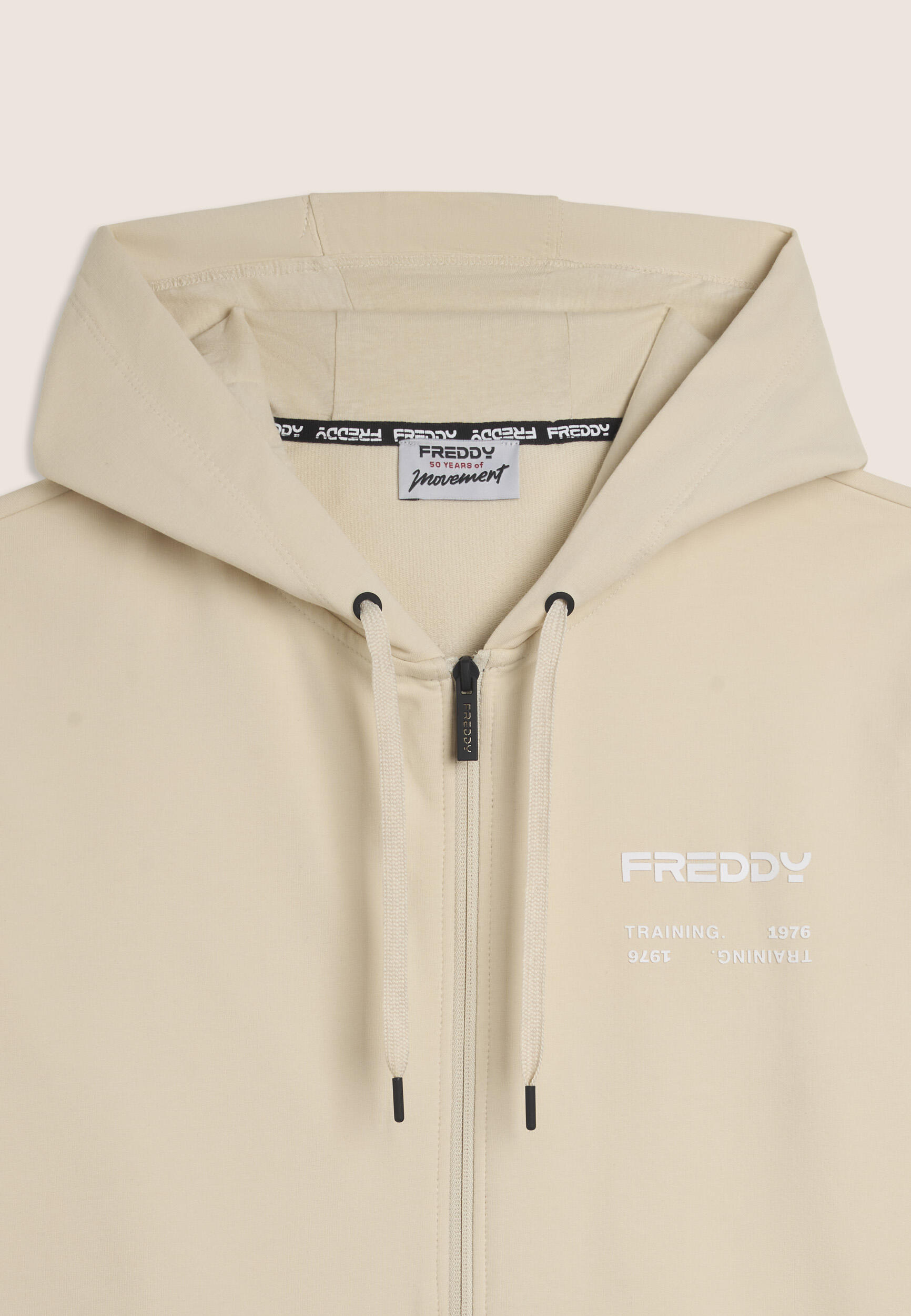 Sweat-shirt à capuche et fermeture éclair intégrale et bandes ton sur ton 3/3