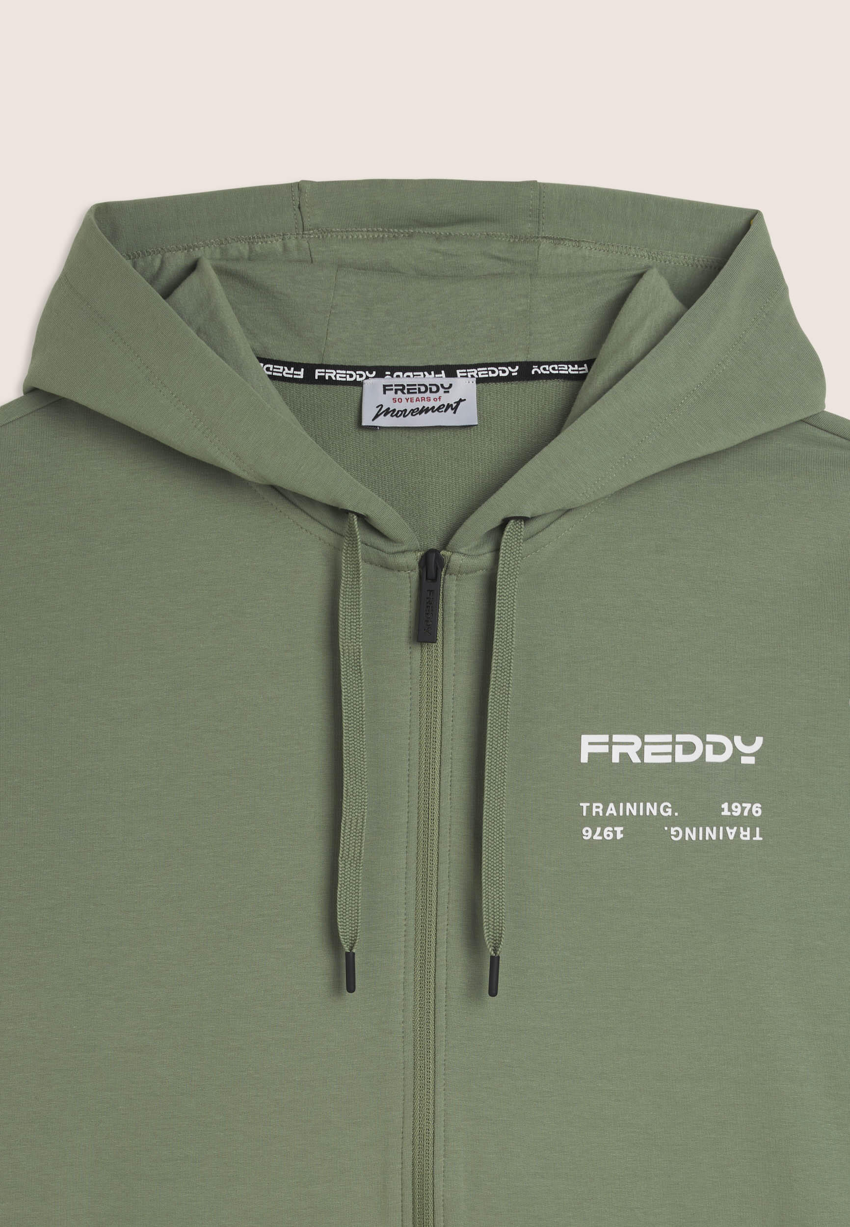 Sweat-shirt à capuche et fermeture éclair intégrale et bandes ton sur ton 3/3