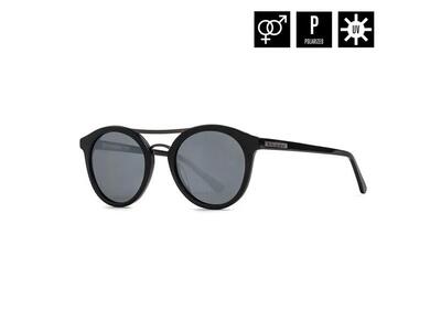 Horsefeathers nomad zonnebril (glans zwart/spiegel wit)