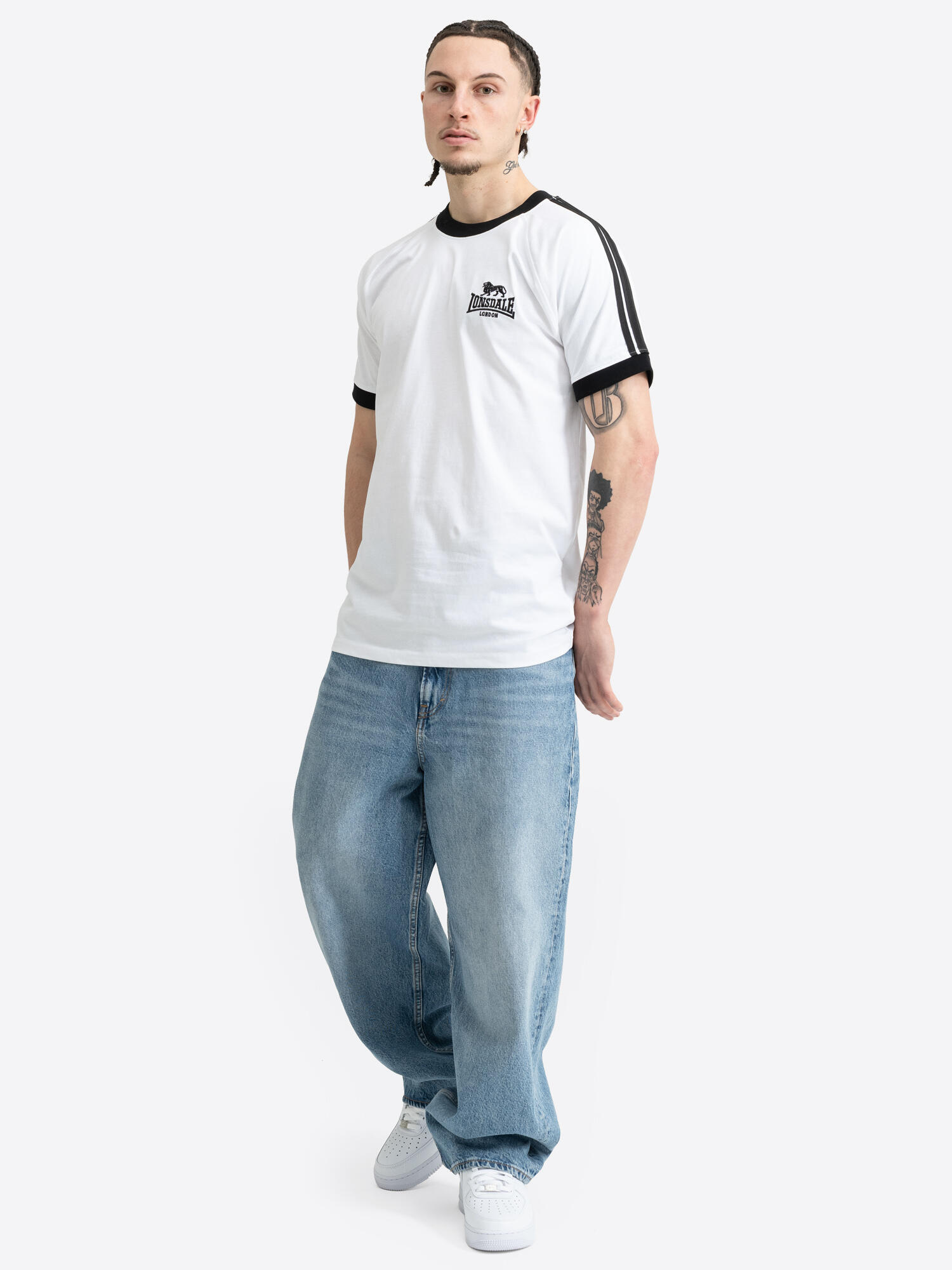 Lonsdale T-Shirt Craigtown 117826 White/Black-XL 3/6