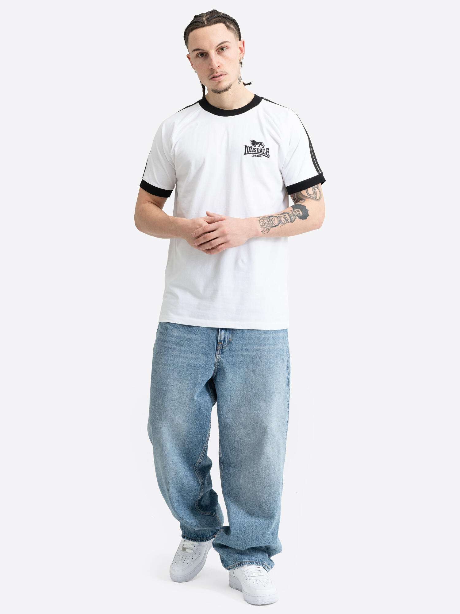 Lonsdale T-Shirt Craigtown 117826 White/Black-XL 4/6