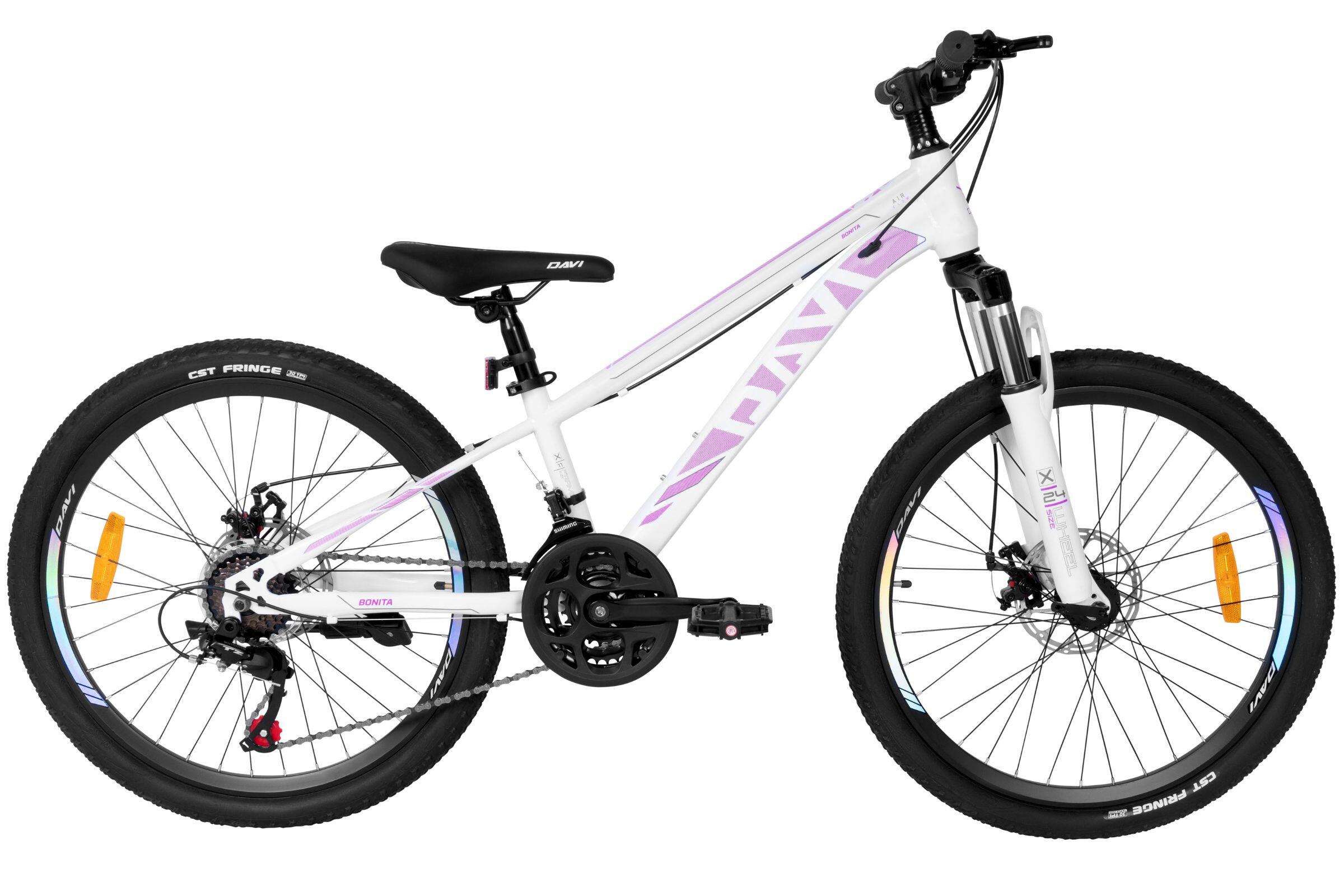 Kinderfiets Davi Rosita, 24", 130–160 cm, 21 versnellingen, roze/wit 2/6