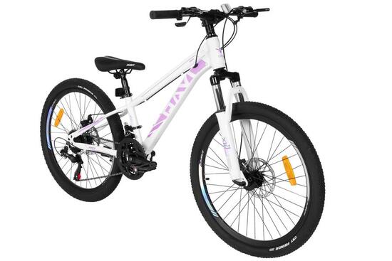 Vélo enfant Davi Rosita, 24", 130–160 cm, 21 vitesses, rose/blanc