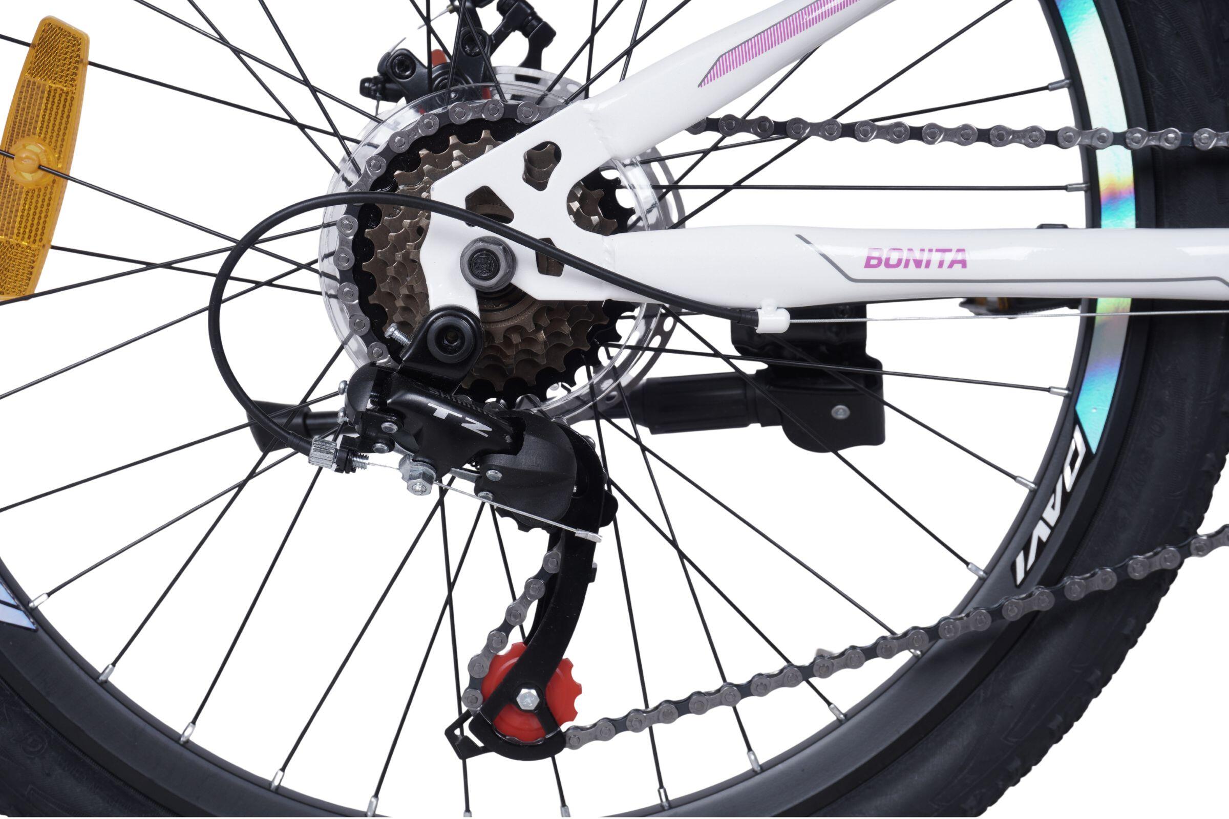 Kinderfiets Davi Rosita, 24", 130–160 cm, 21 versnellingen, roze/wit 6/6