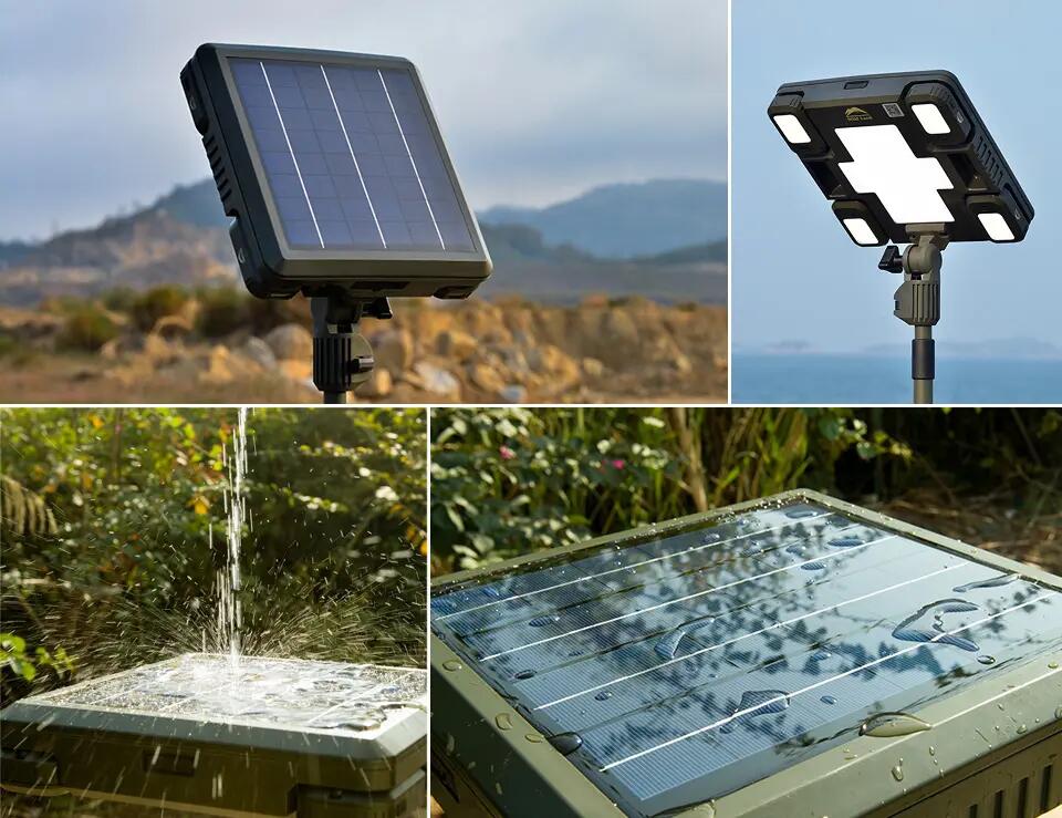 Lampada a Pannello Solare Ricaricabile con 4 Lanterne e PowerBank - 700 Lumen 3/8