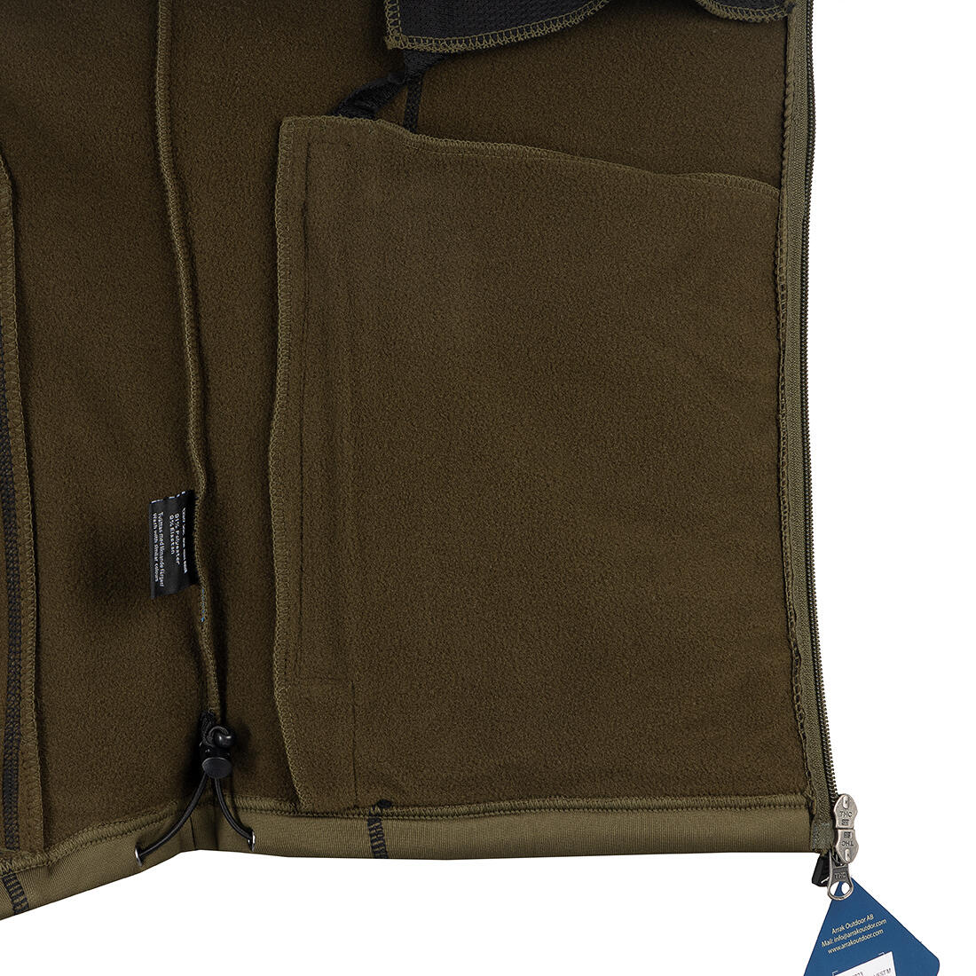 Powerfleece-Weste für Herren in Olivgrün 5/5