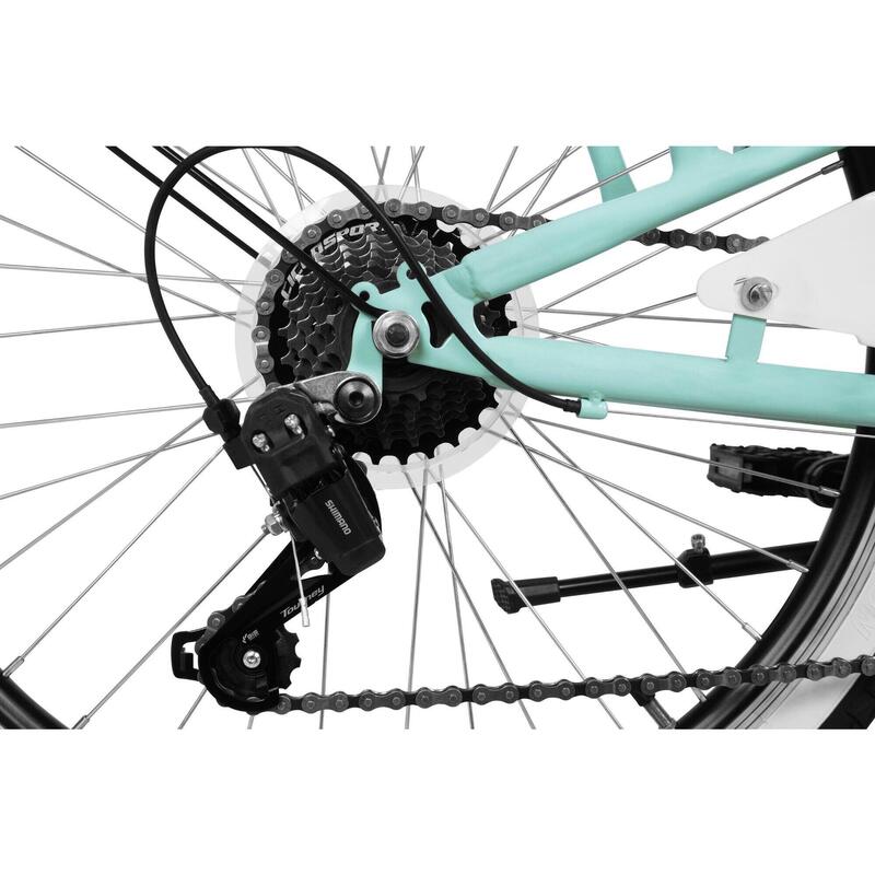 Bicicleta copii Davi Zilly, 24″, 130-165 cm, 7 viteze, Menta