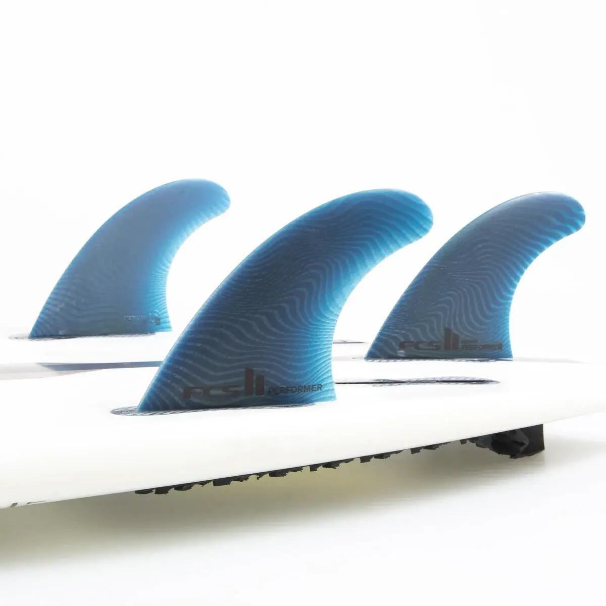FCS II - Essential Series - ailerons PERFOMER Thruster  Eco Blend - Bleu L 4/5