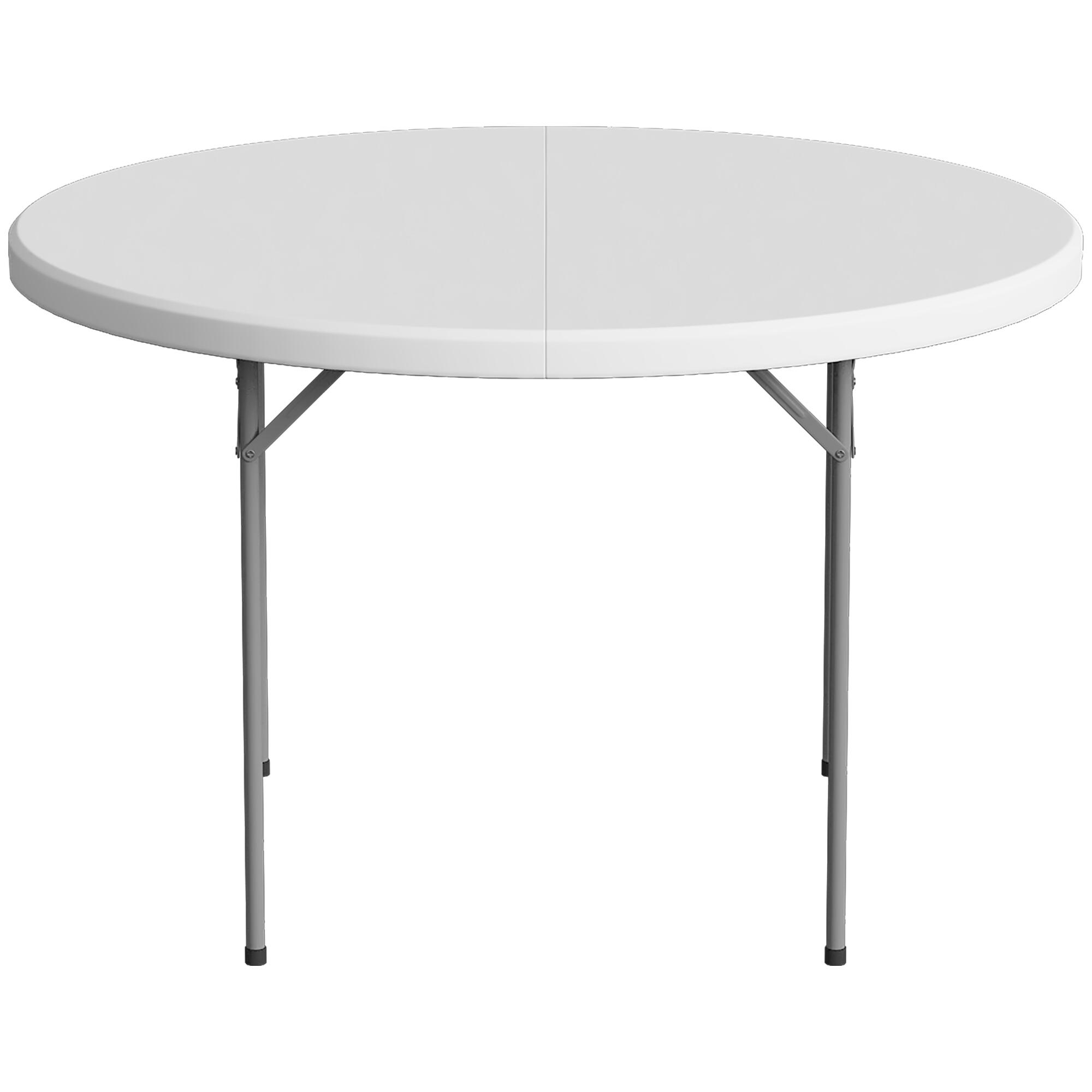 Mesa de Camping Outsunny 120x120x74 cm Blanco 5/5