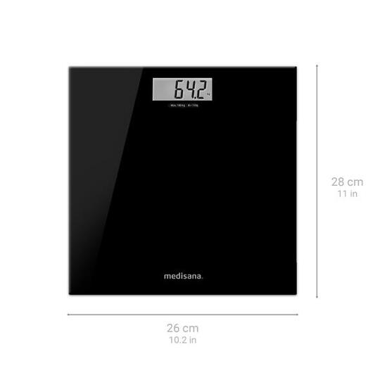 medisana PS 402 pèse-personne noir élégant, capteurs haute précision