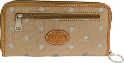 Portfel damski Fossil - nylon, zamek błyskawiczny, wiele przegródek