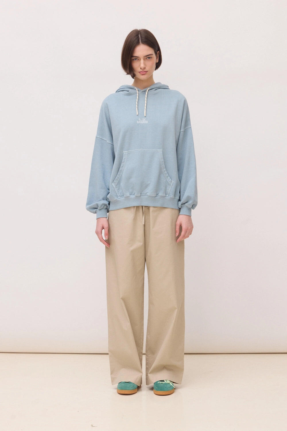 Sudadera con Capucha Mujer Blue Banana Mist de Algodón 100% Orgánico 3/4