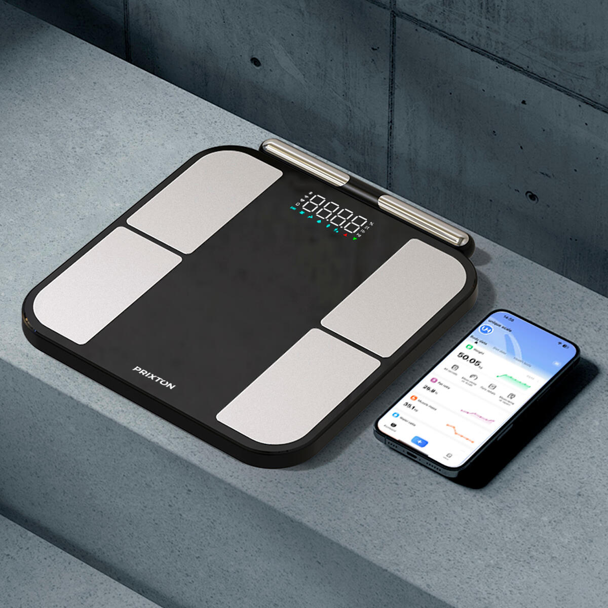 Balance intelligente Body Metric PRIXTON (Bio-impédance - Application mobile) 3/7
