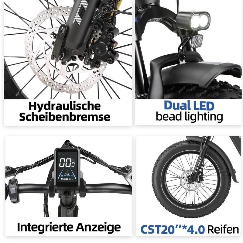 Bicicletă electrică pliabilă TTGO F6 Boost, baterie de 48V 18AH