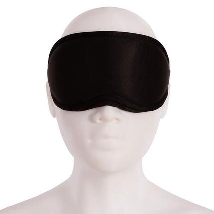 Antifaz negro liso 100% poliéster, talla única.
