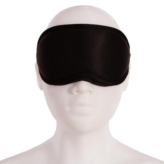 Antifaz negro liso 100% poliéster, talla única.