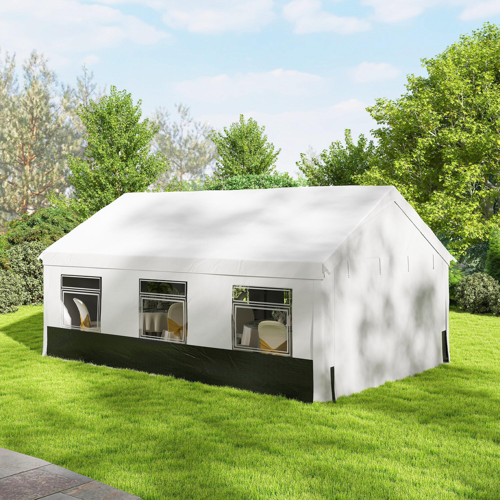 Tenda para Festas Outsunny Cinzento e Branco 5/5