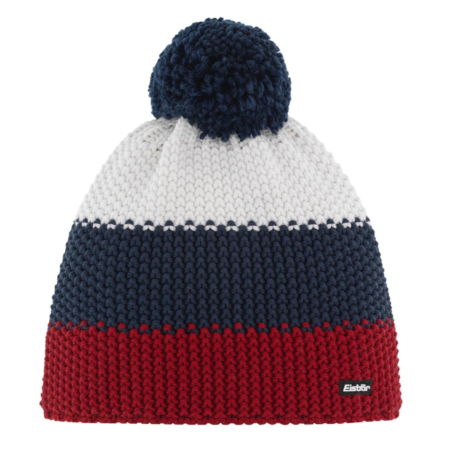 Eisbär Bommelmütze für Herren Star Pompon MÜ aus 50% Merinowolle 1/1