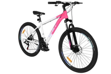 VTT Davi Nella Aluminium, 27.5", 160–185 cm, 21 vitesses, rose/blanc
