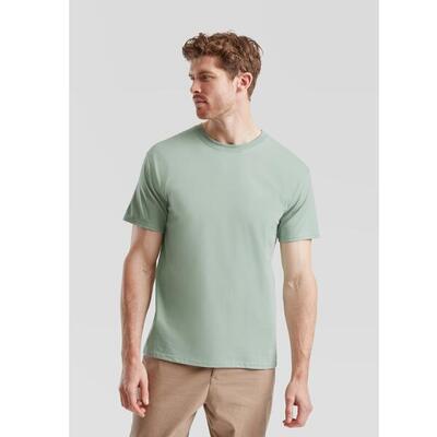 T-shirt fruit of the loom iconische 195 premium tees volwassen verde salie