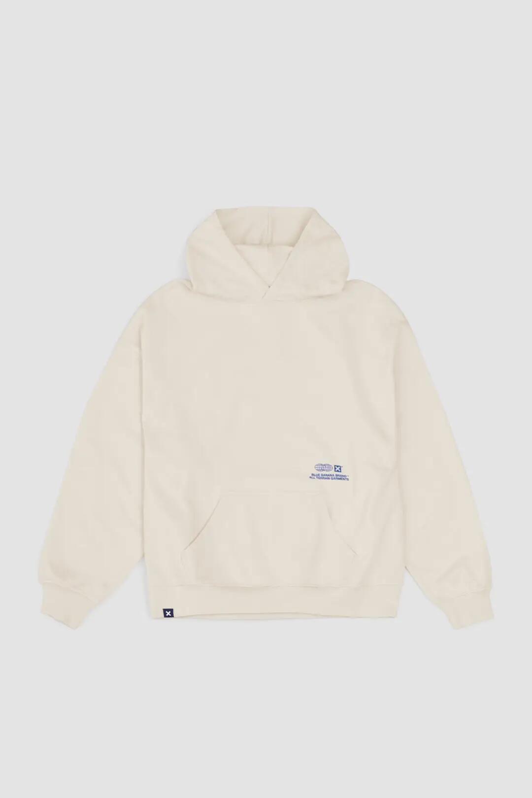 Sudadera con Capucha Blue Banana Blanco Roto de Algodón 100% Orgánico 7/7
