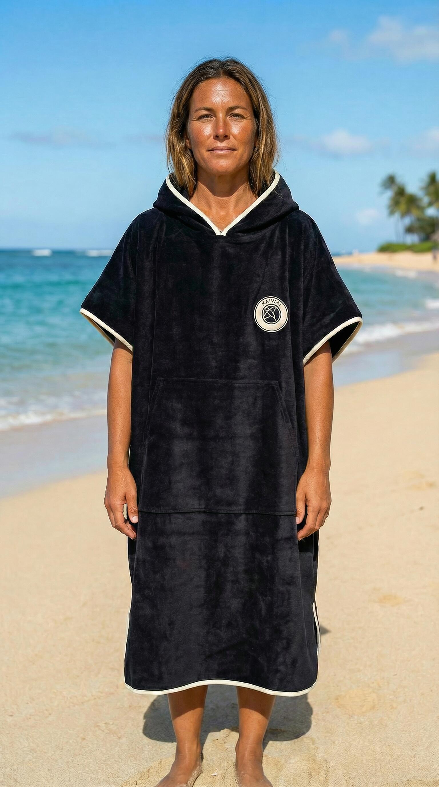 Unisex Poncho mit Kapuze KAIWAI 3/4