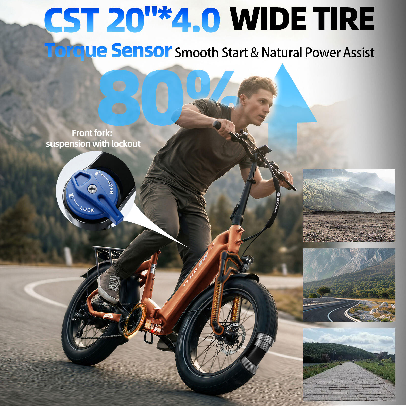 Elektrische fiets voor volwassenen TTGO F6 Boost batterij 48V18Ah motor 250W 10/15