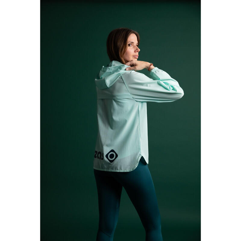 Chaqueta ligera cortavientos ENNA, transpirable y repelente al agua con capucha 5/7
