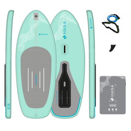 PACK - WINGFOIL BOARD 6'3 x 29" x 5" - 150l met Leash L/XL