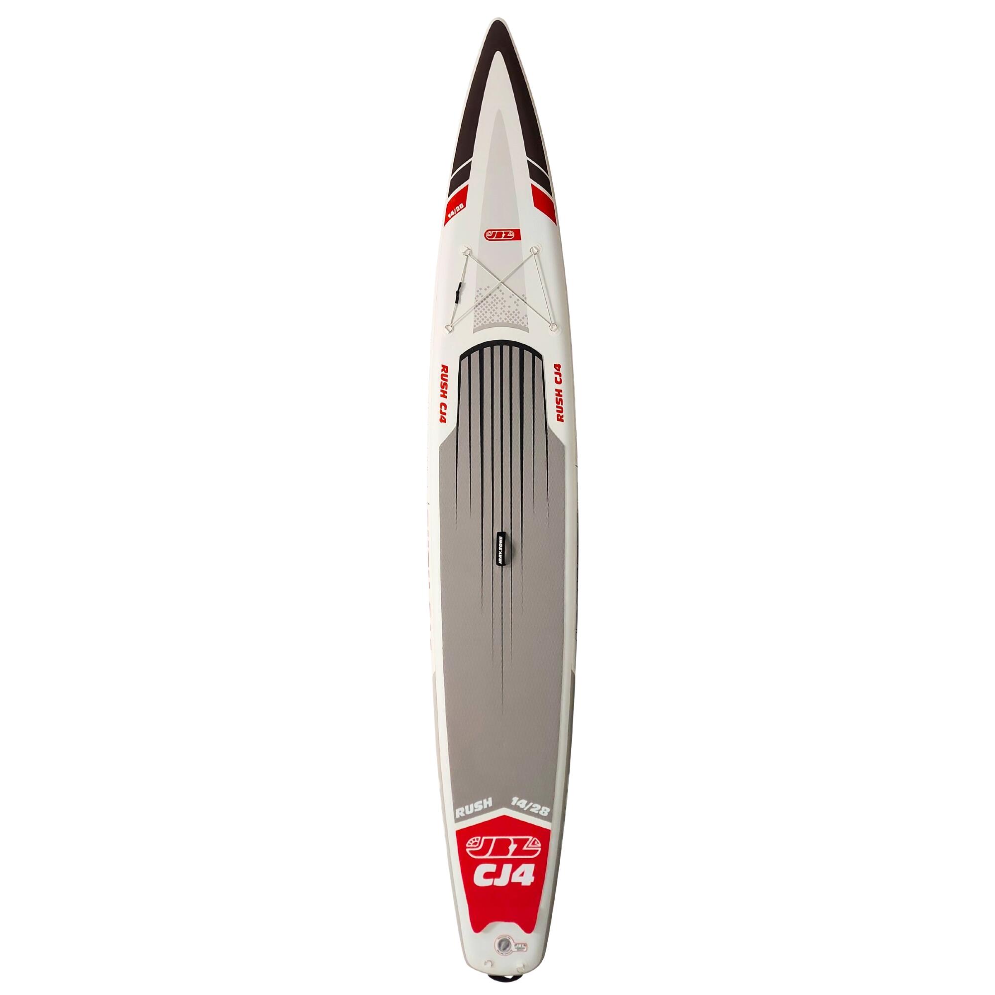 JBAY.ZONE Pack SUP Rush CJ4 RACING gonfiabile 14 Bianco-Grigio 3/7