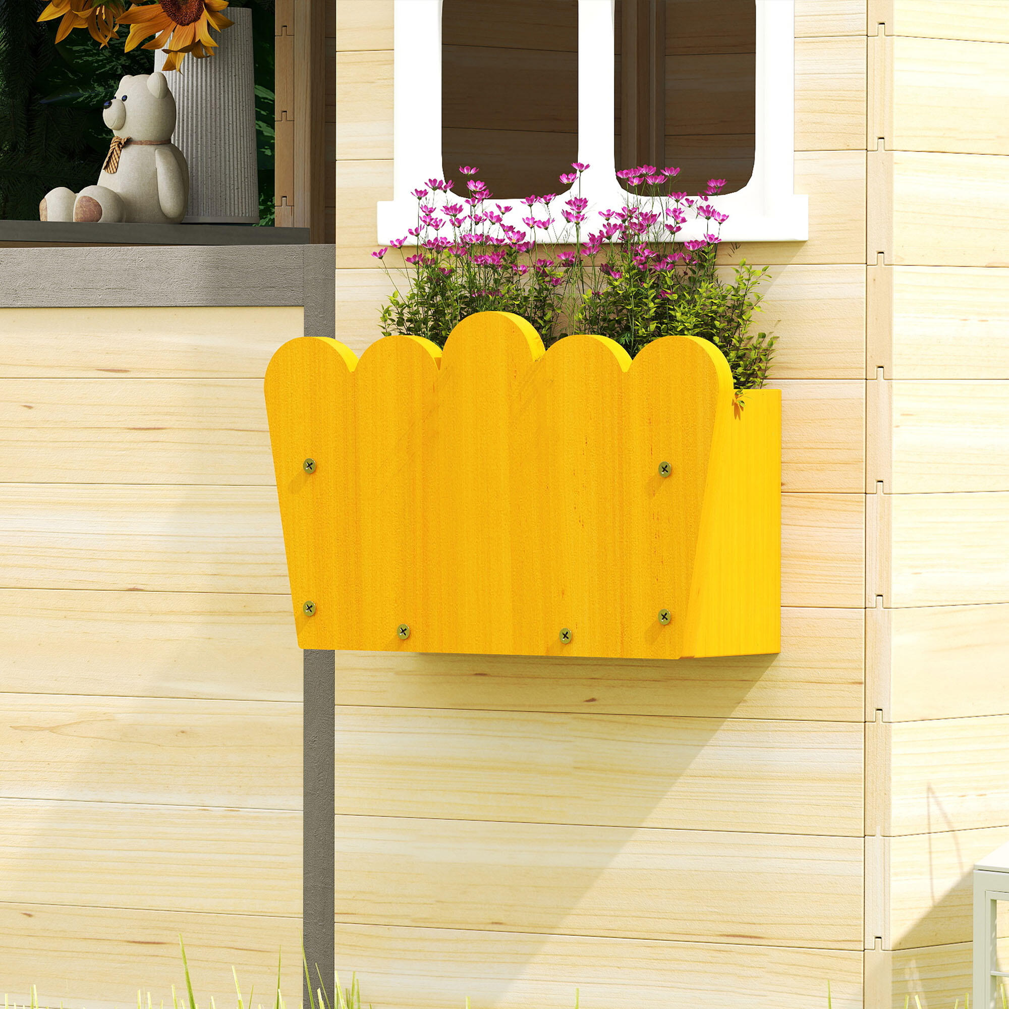 Casa de Juegos Outsunny 113x94x134.5 cm Madera Natural 4/8
