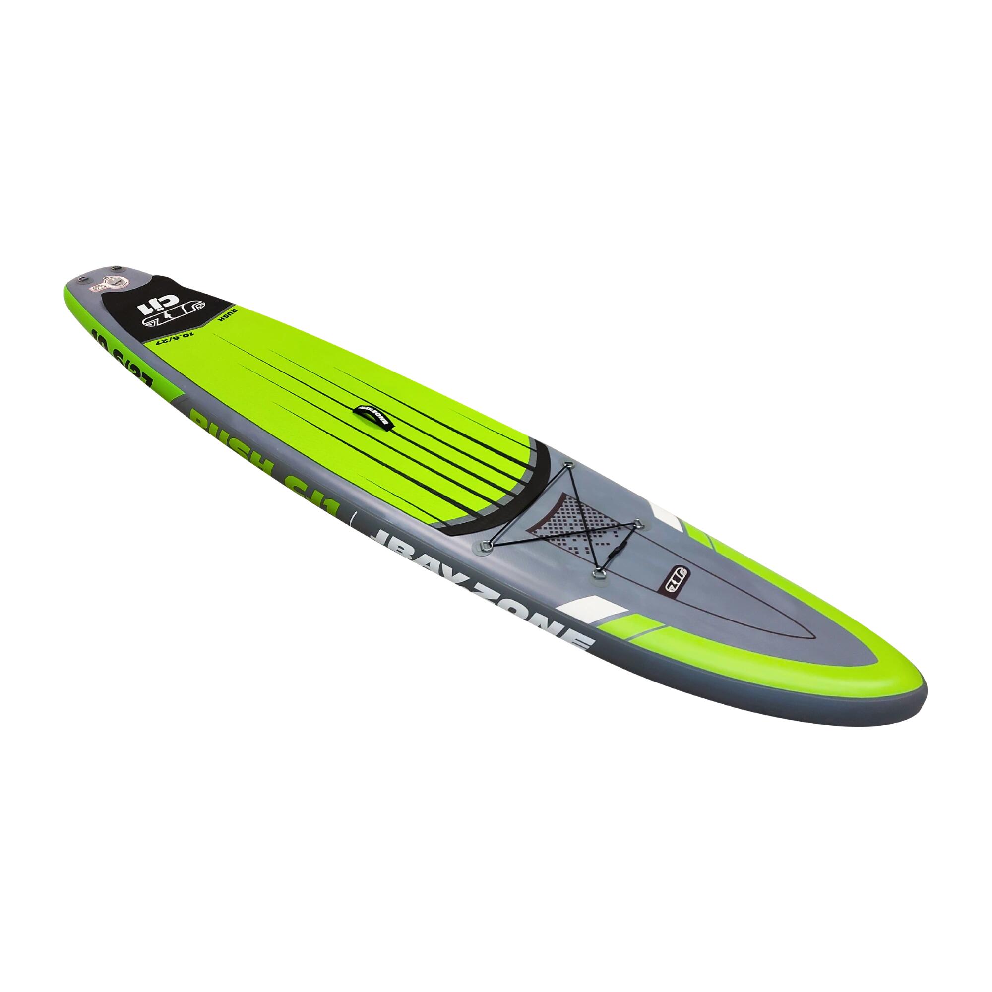 JBAY.ZONE Pack SUP Rush CJ1 RACING gonfiabile 10.6 Verde-Grigio 2/6