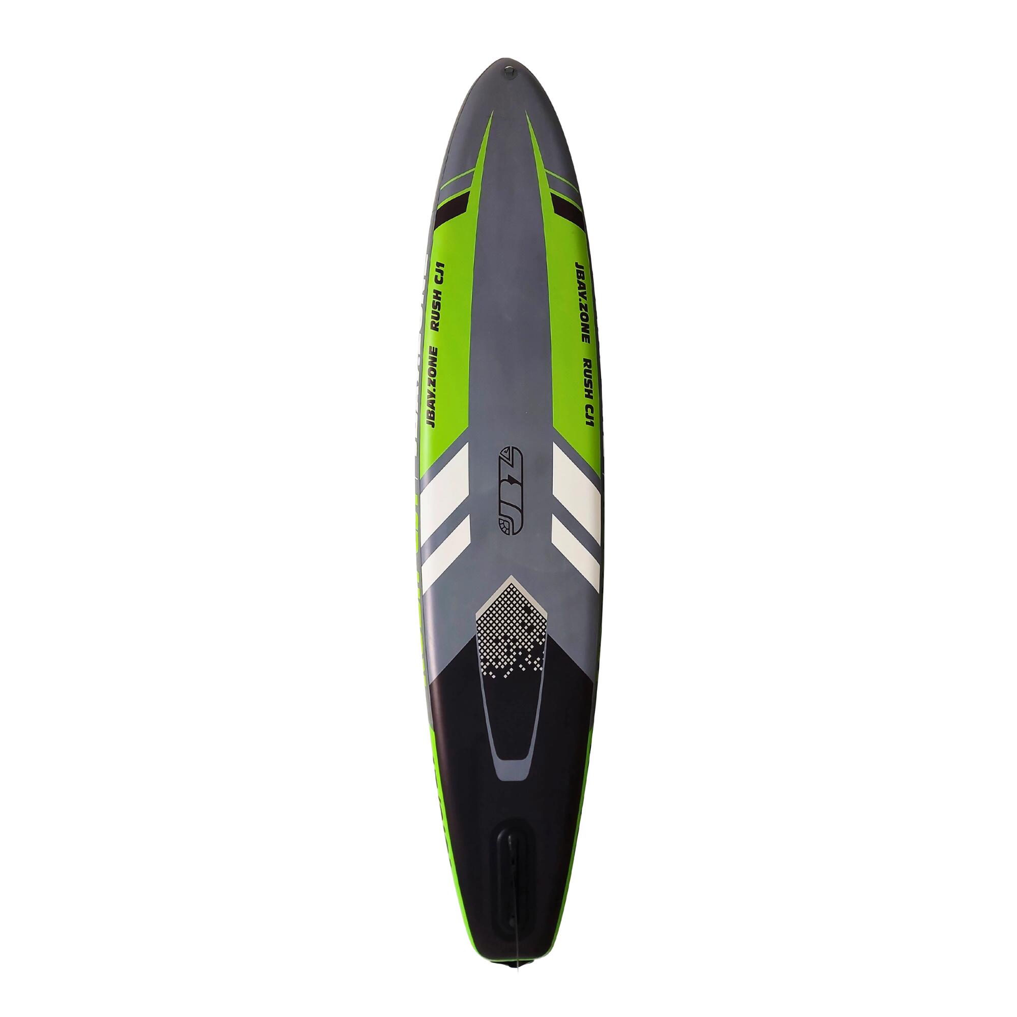 JBAY.ZONE Pack SUP Rush CJ1 RACING gonfiabile 10.6 Verde-Grigio 4/6