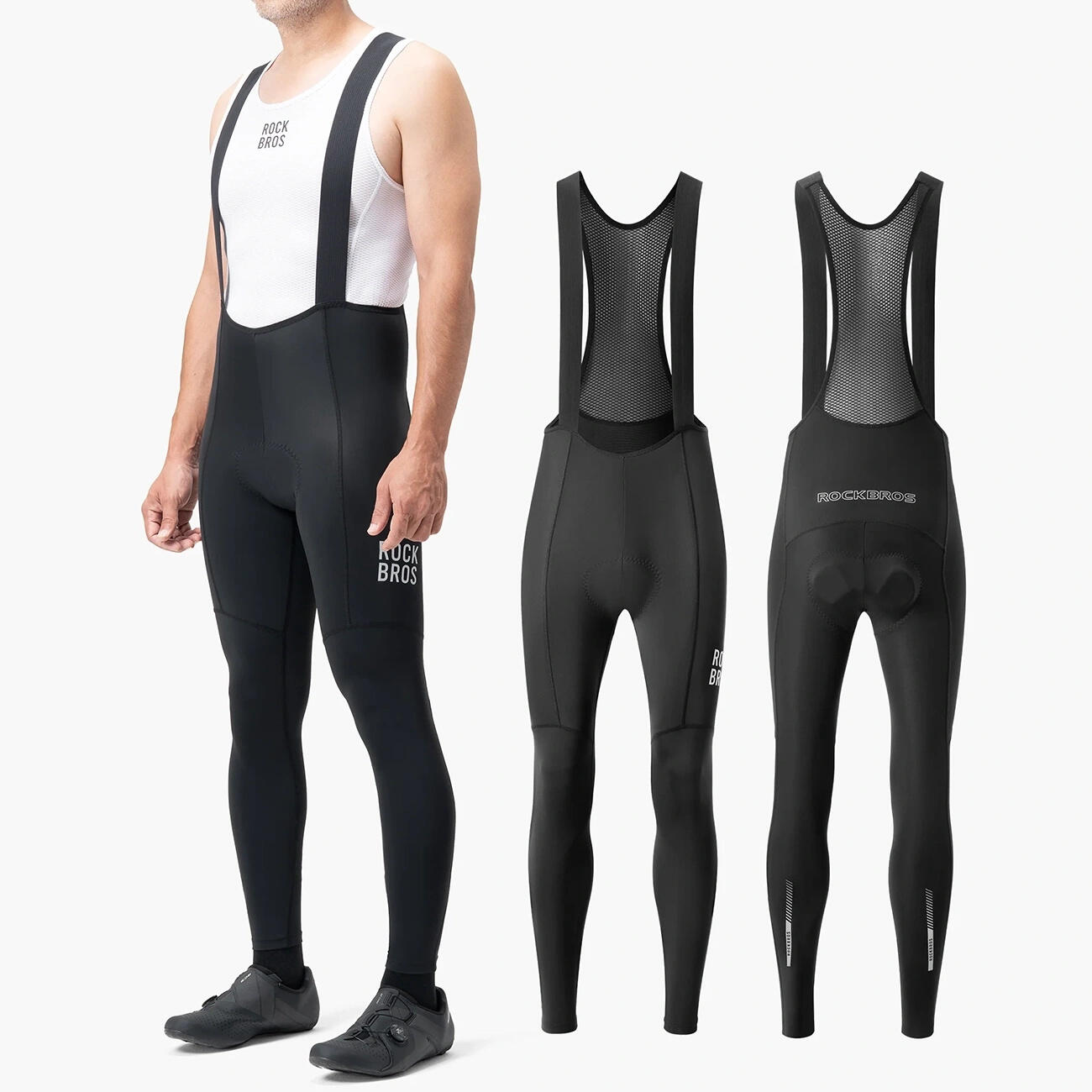 Rockbros fietsbroek met bretels, lang, met zeem 2/7