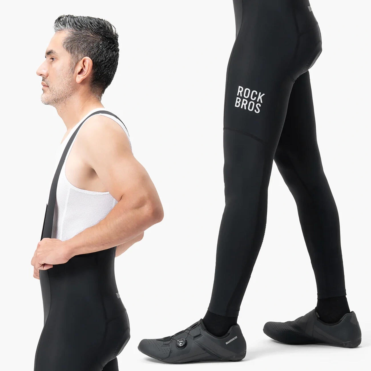 Rockbros fietsbroek met bretels, lang, met zeem 4/7