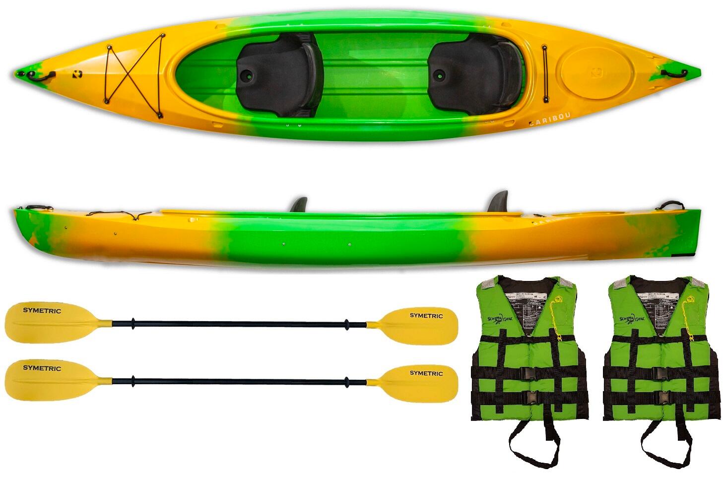 Kajak dwuosobowy do pływania Kayak Zone Caribou Adventure zestaw