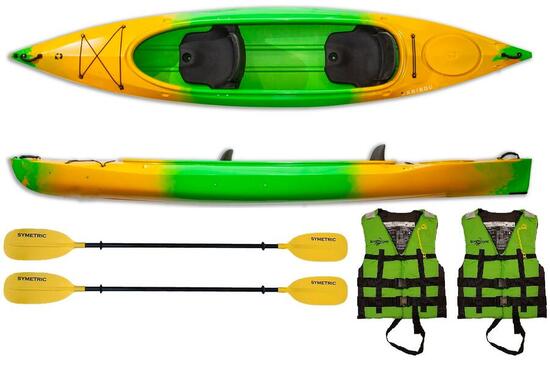 Kajak dwuosobowy do pływania Kayak Zone Caribou Adventure zestaw