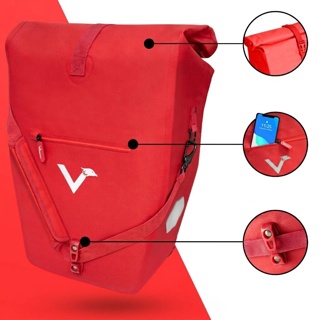 Sacoches vélo x2 2en1 sac bandoulière 28L – Ocean 2/2