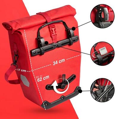 Fietstassen set van 2 2in1 met schoudertas 28l – ocean