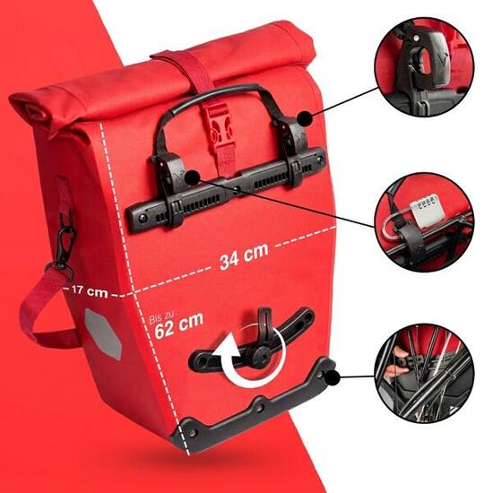 Sacoches vélo x2 2en1 sac bandoulière 28L – Ocean