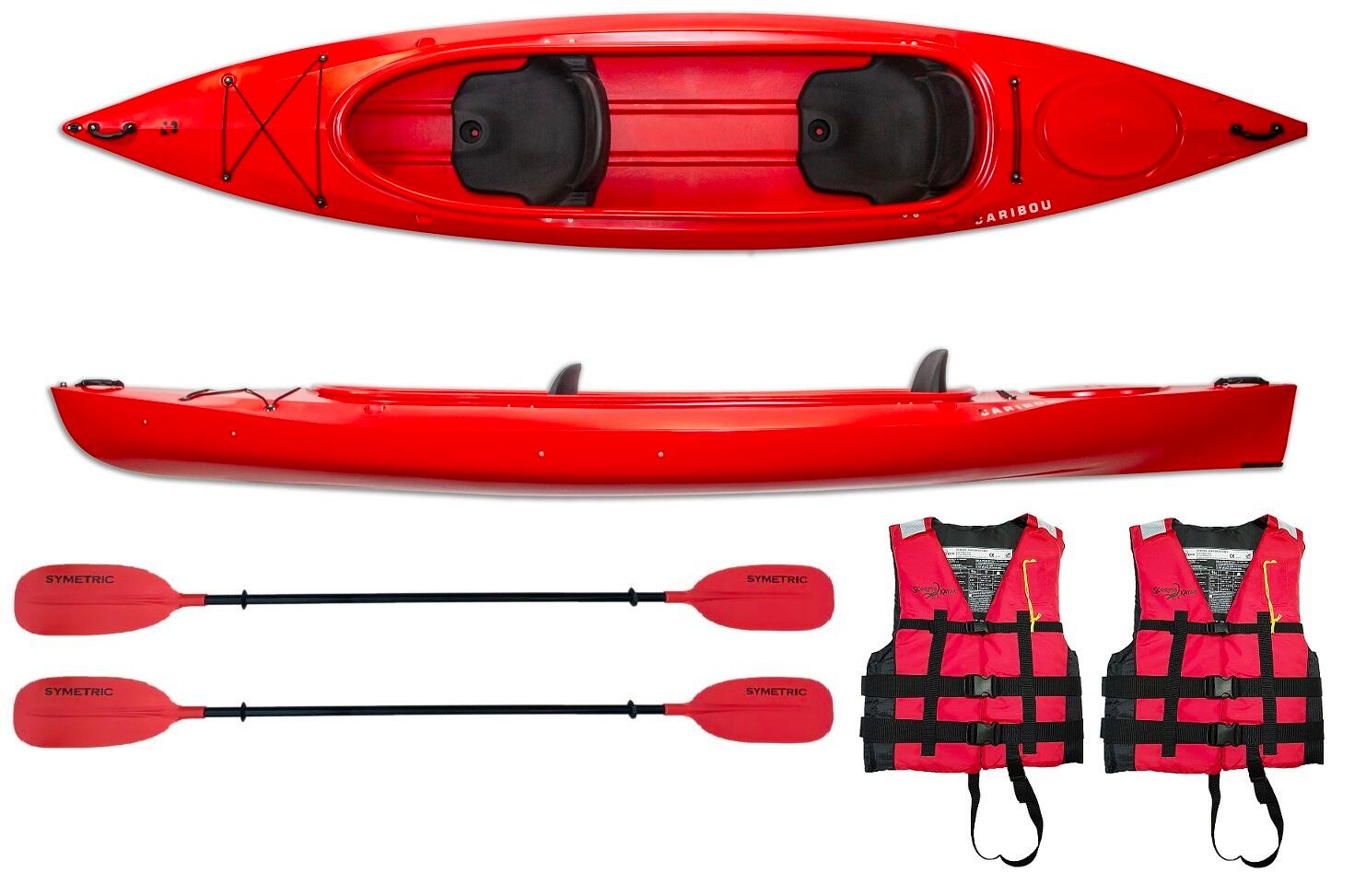 Kajak dwuosobowy do pływania Kayak Zone Caribou Adventure zestaw