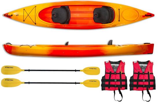 Kajak dwuosobowy do pływania Kayak Zone Caribou Adventure zestaw