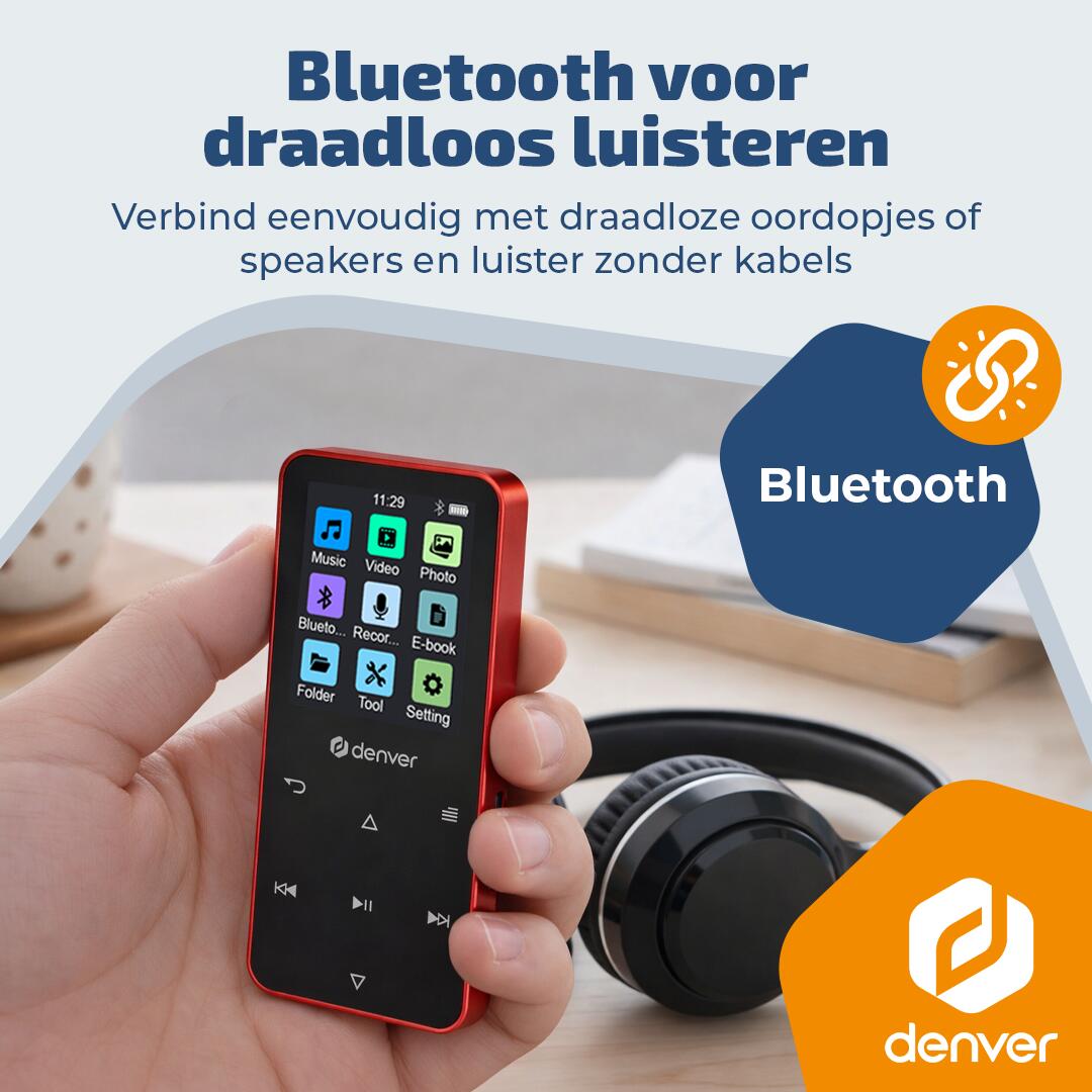 Denver Lecteur MP3 - Carte SD jusqu'à 128 GB - Ecouteurs inclus - MP1830 - Rouge 5/7