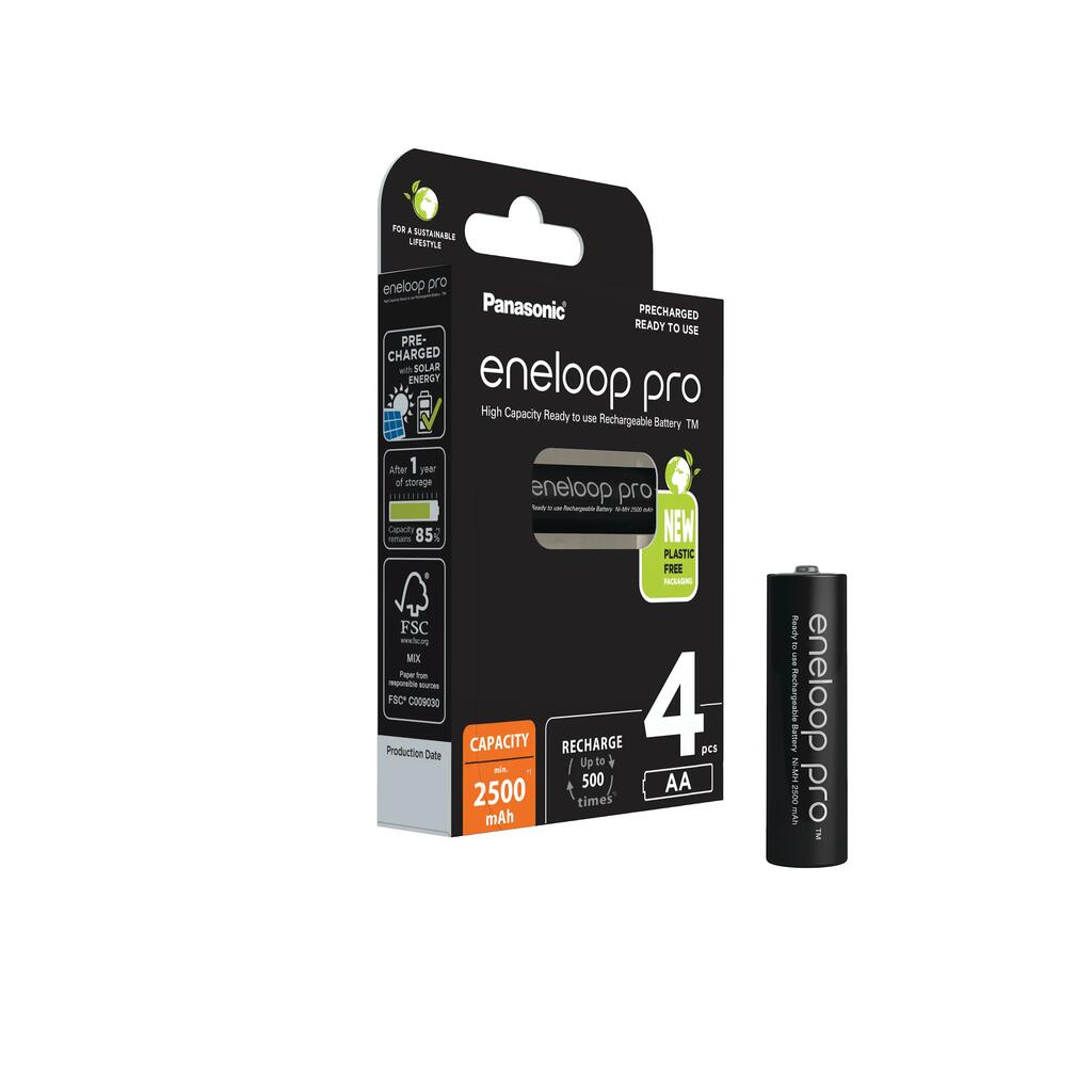 Panasonic Eneloop Pro AA Battery BK-3HCDE/4BE 2500 mAh 4-Pack