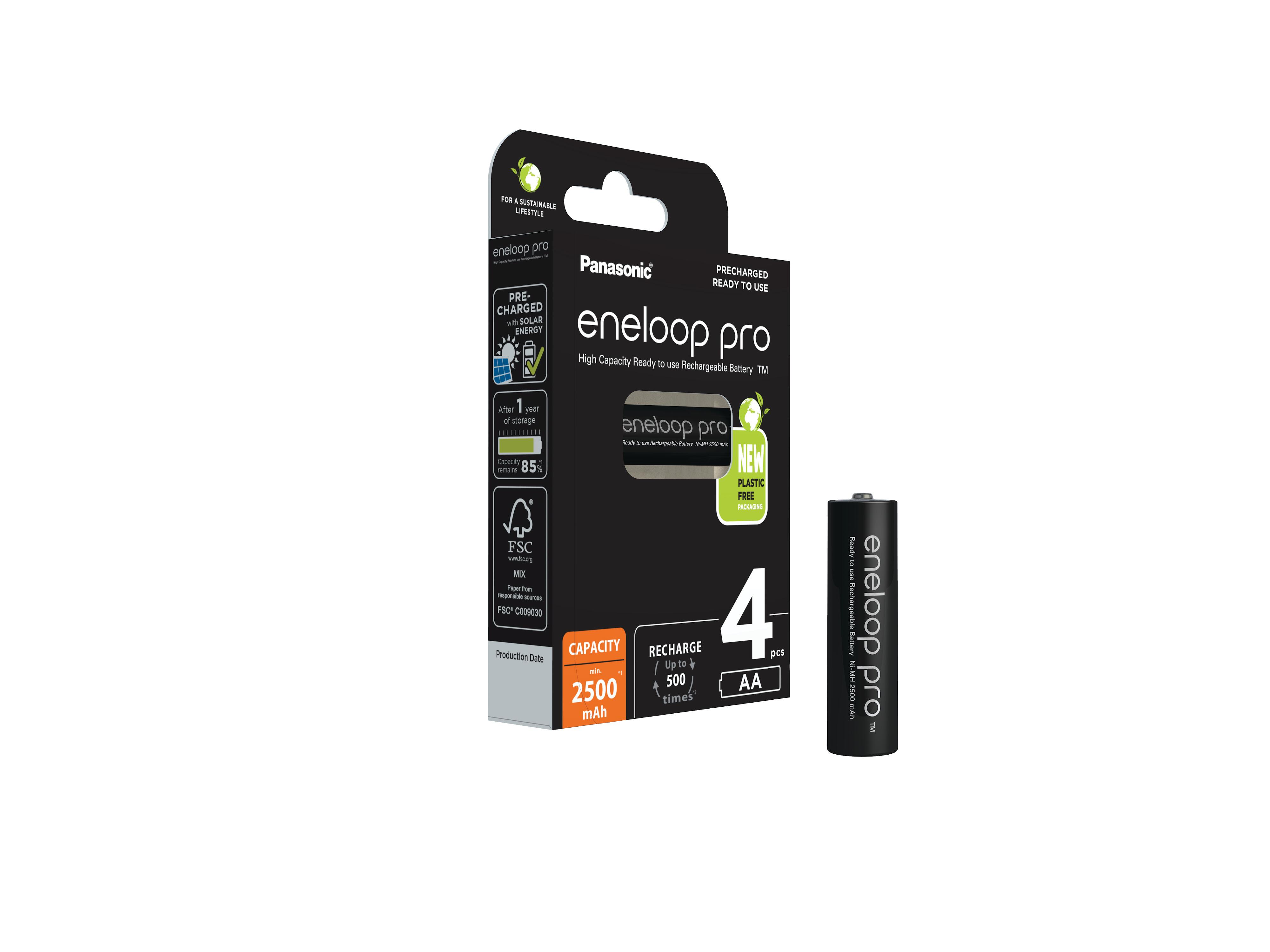 Acumulator Eneloop Ni-MH AA (R6) 2500mA PRO B4 ECO Plastic Free