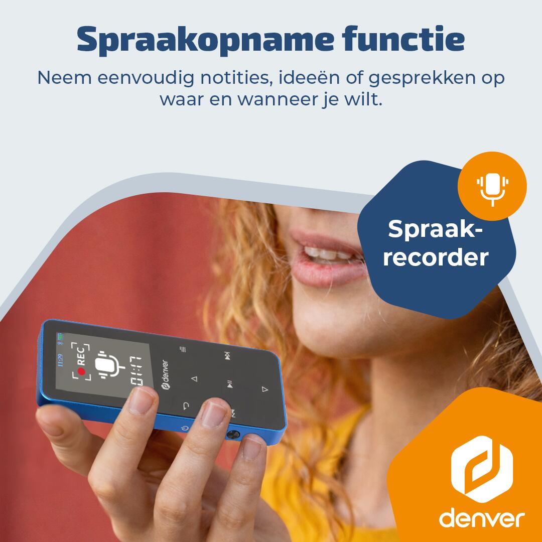 Denver Lecteur MP3 - Carte SD jusqu'à 128 GB - Ecouteurs inclus - MP1830 - Blue 7/7