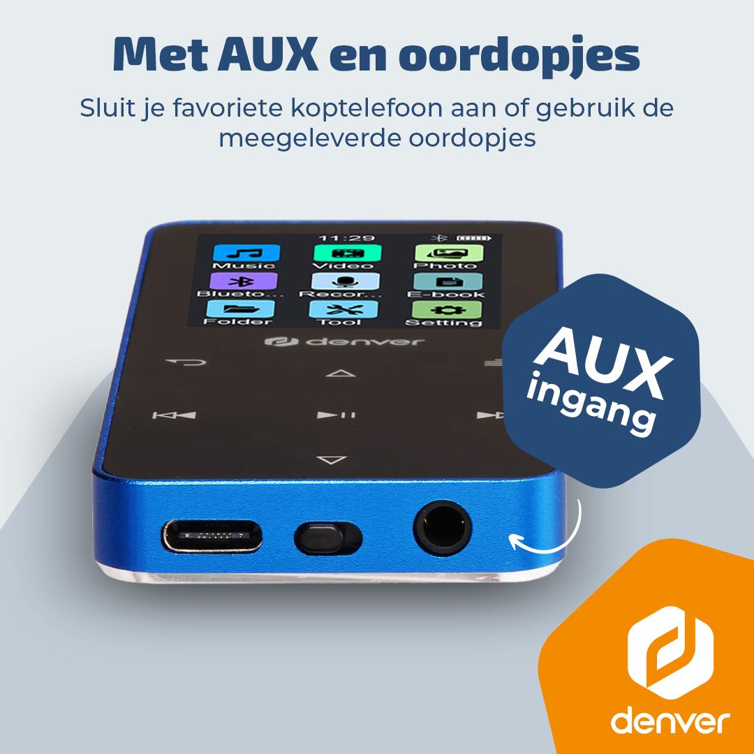 Denver Lecteur MP3 - Carte SD jusqu'à 128 GB - Ecouteurs inclus - MP1830 - Blue 5/7