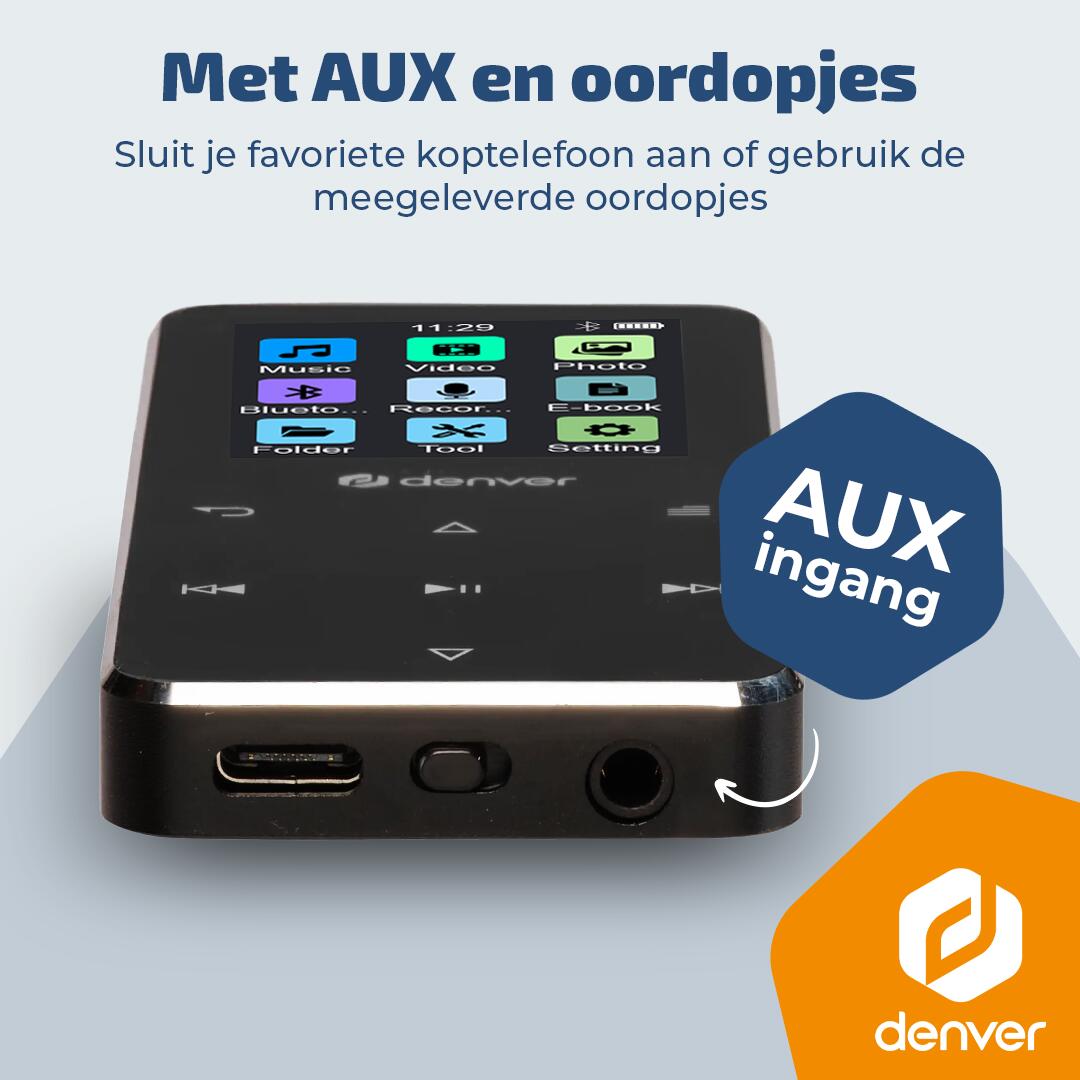 Denver Lecteur MP3 - Carte SD jusqu'à 128 GB - Ecouteurs inclus - MP1830 - Noir 7/7